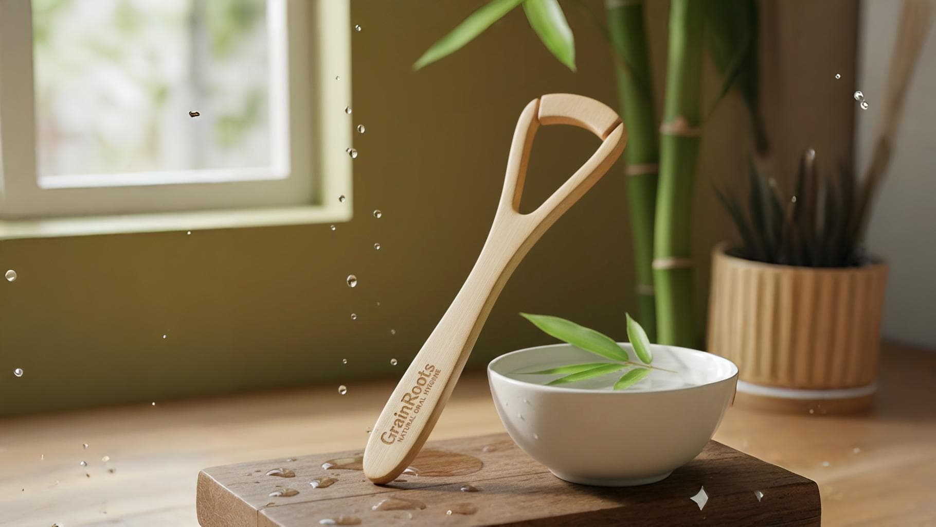Bamboo tongue cleaner